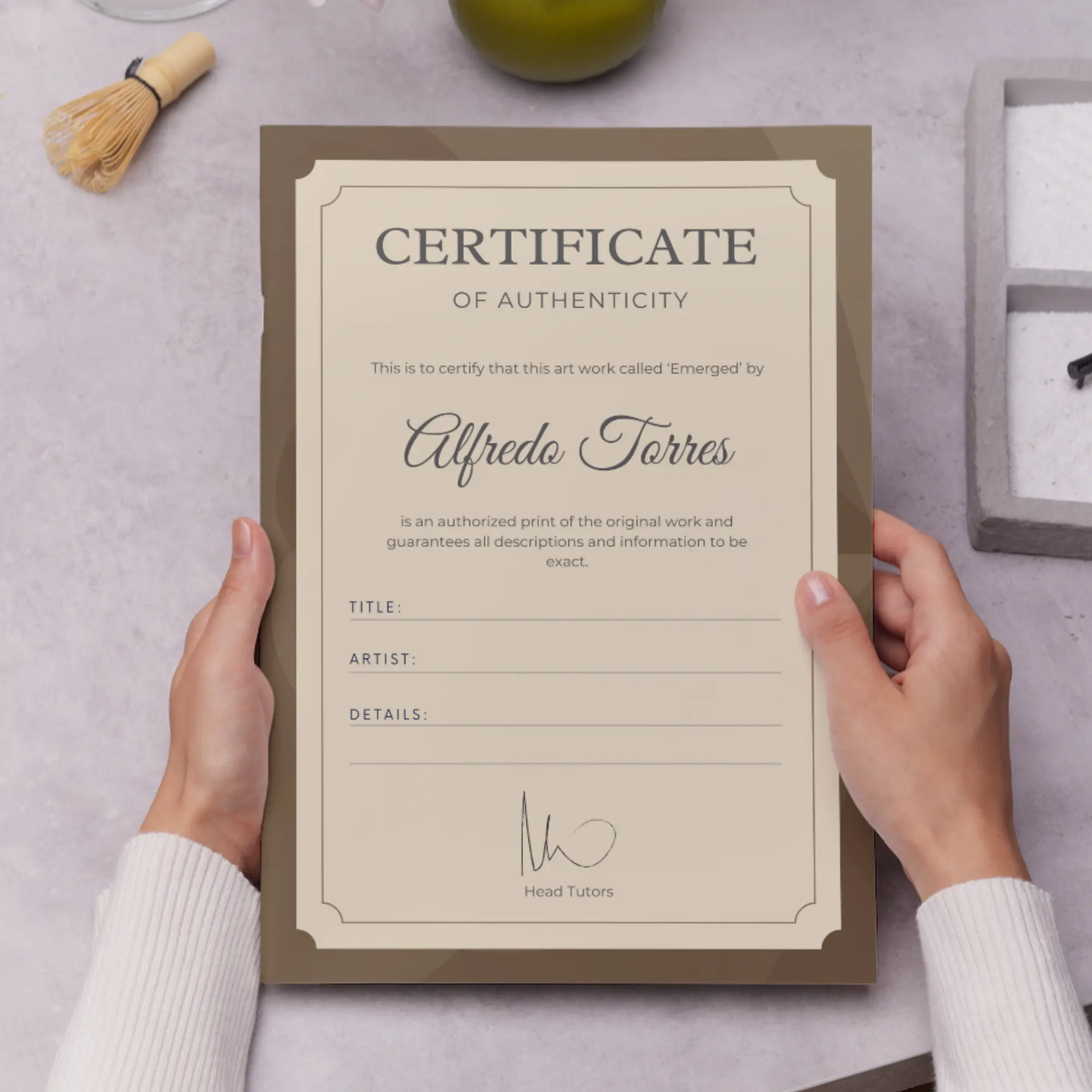 Certificate of Authenticity Template | Authenticity Certificate - CreativeRino