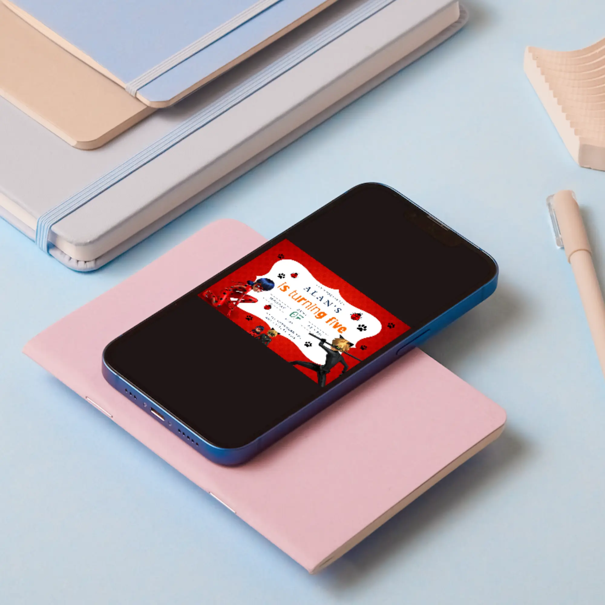 Miraculous Tales of Ladybug & Cat Noir Birthday Invitation Template - CreativeRino