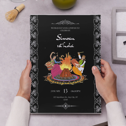 Lohri Invitation Template | Lohri Party Invite - CreativeRino