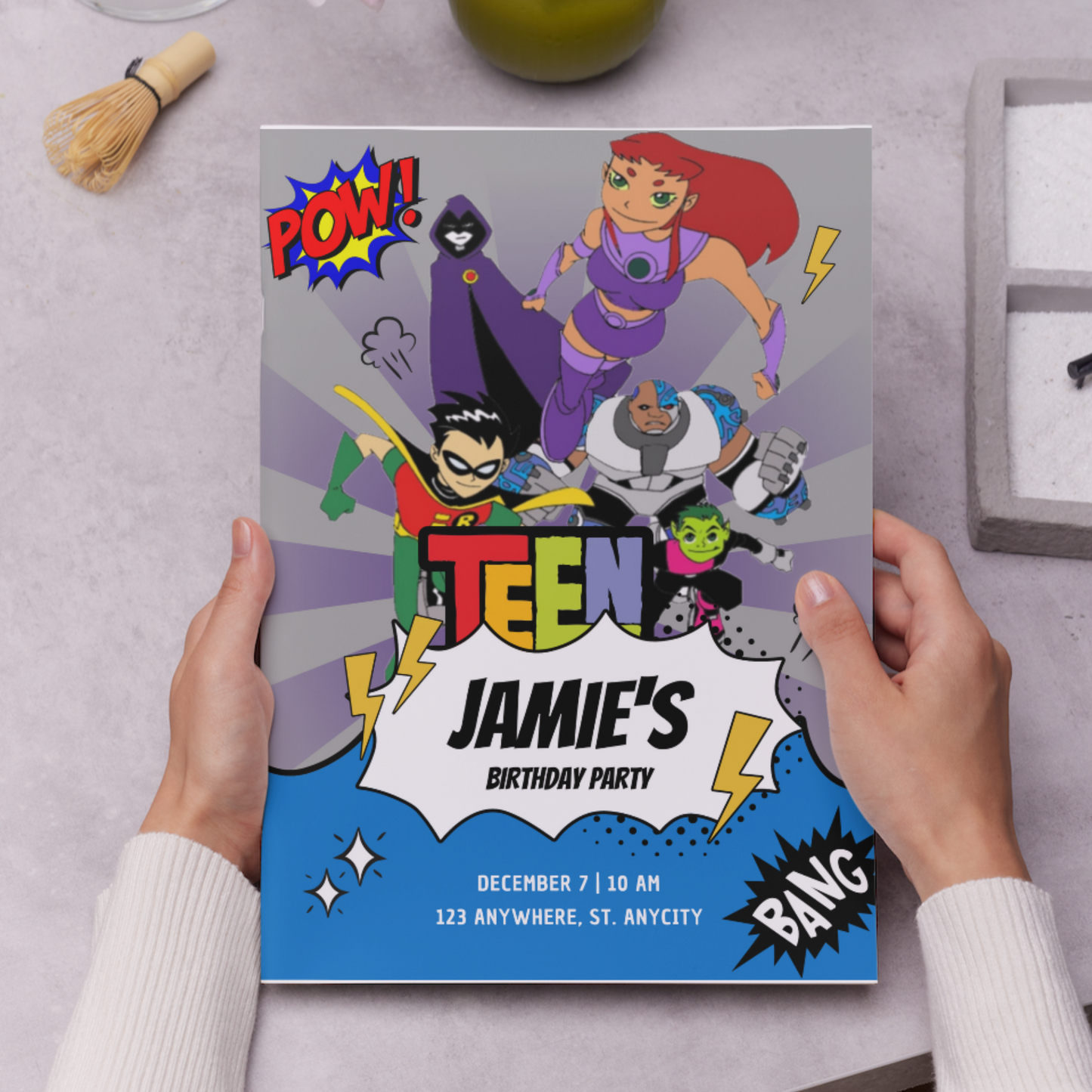 Teen Titans Birthday Invitation Template