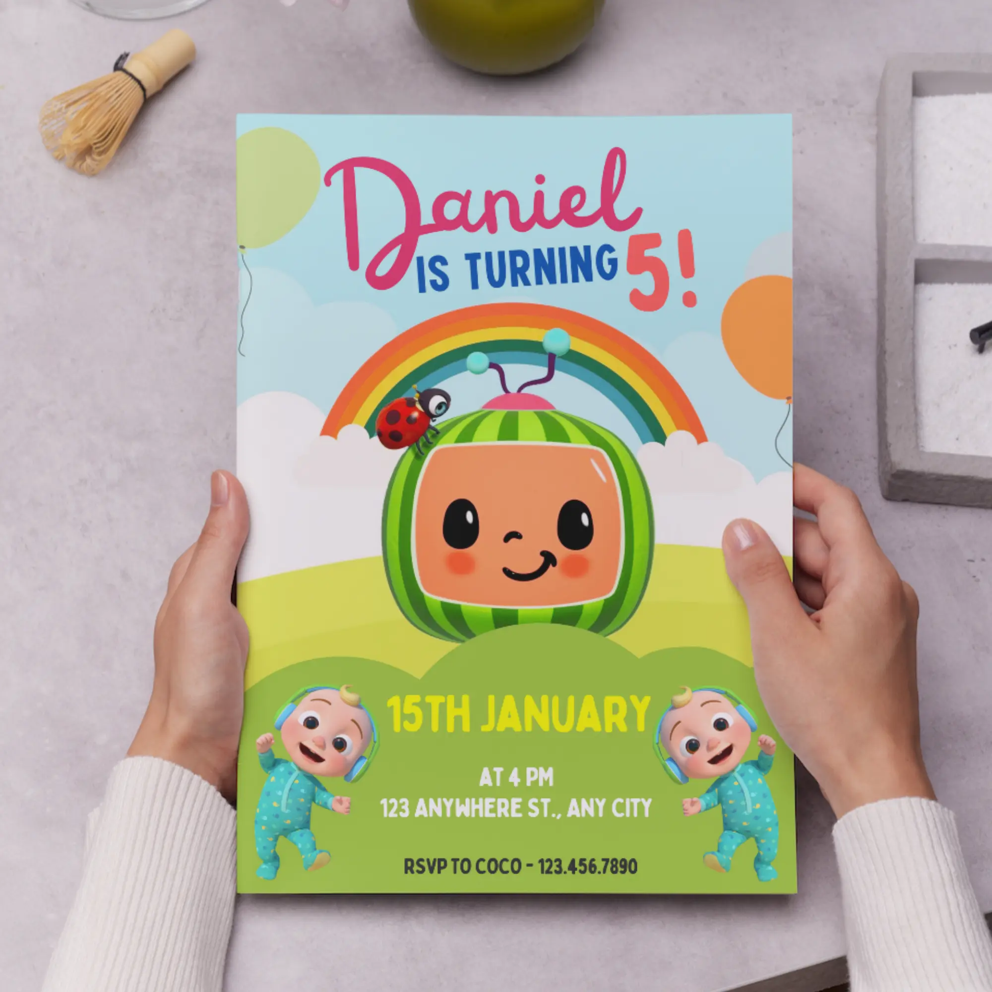 Cocomelon Birthday Invitation Template - CreativeRino