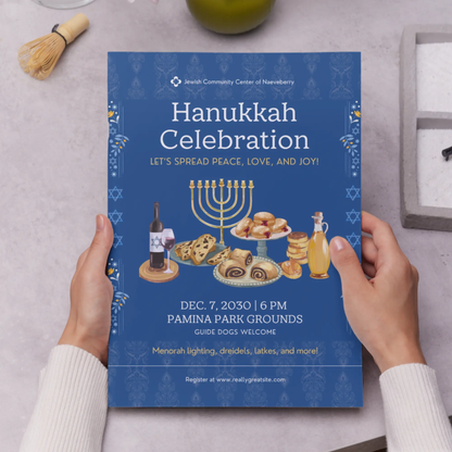 Hanukkah Invitation Template | Hanukkah Celebration Party Invite - CreativeRino