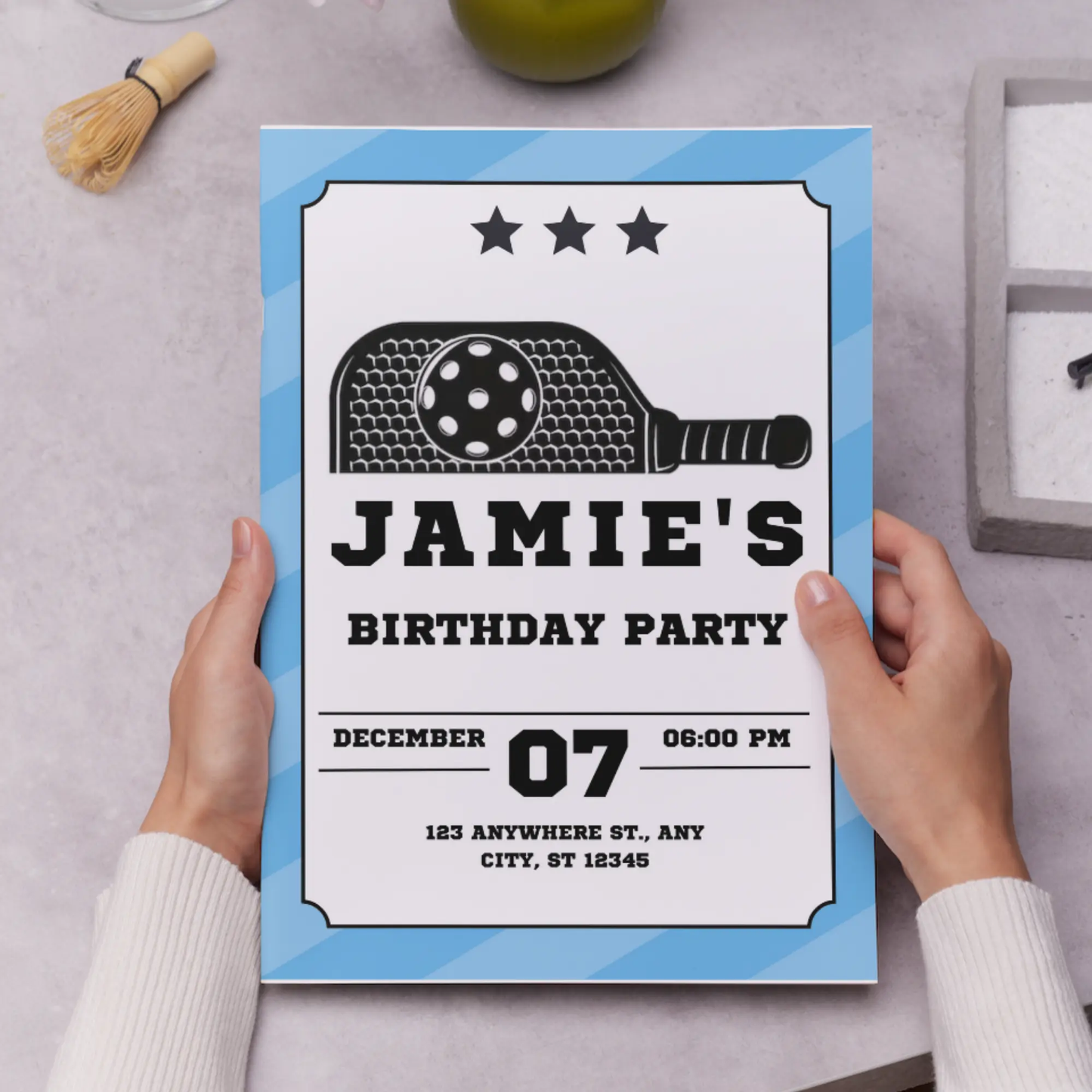 Pickleball Birthday Invitation Template - CreativeRino
