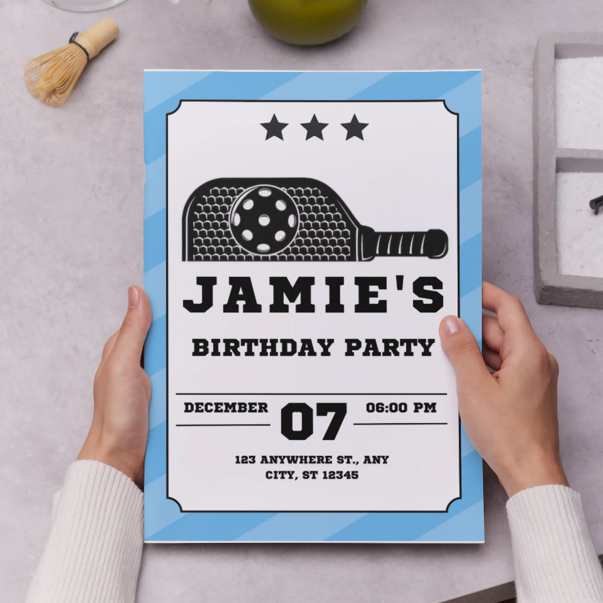Pickleball Birthday Invitation Template - CreativeRino