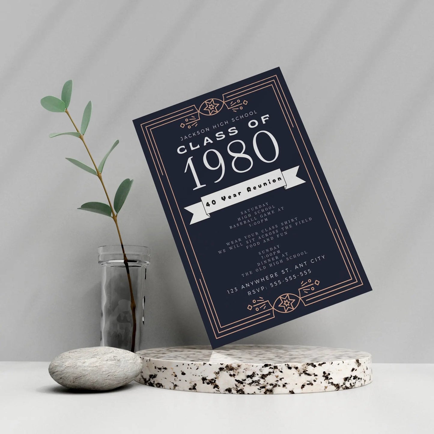 School Reunion Flyer Template | High School Class Reunion Invitation CreativeRino