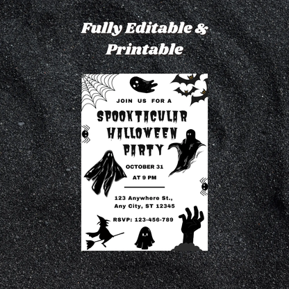 Ghost Spooktacular Halloween Party Invitation Template - CreativeRino