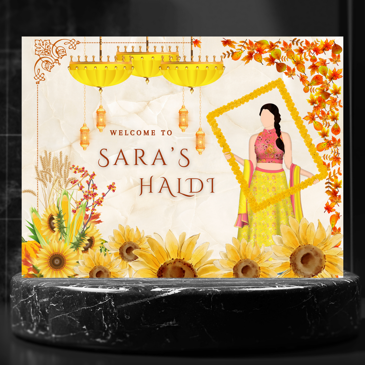 Maiyan Pithi Haldi Sign Template | Indian Wedding Welcome Sign