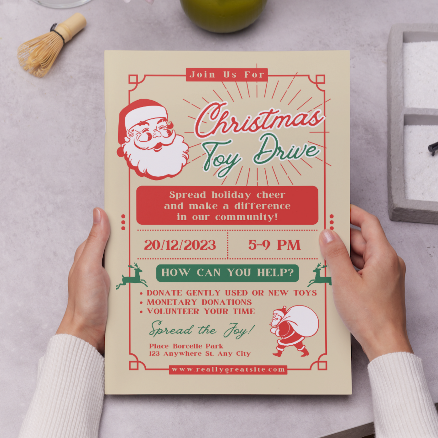 Christmas Toy Drive Flyer Template | Toy Drive Invitation