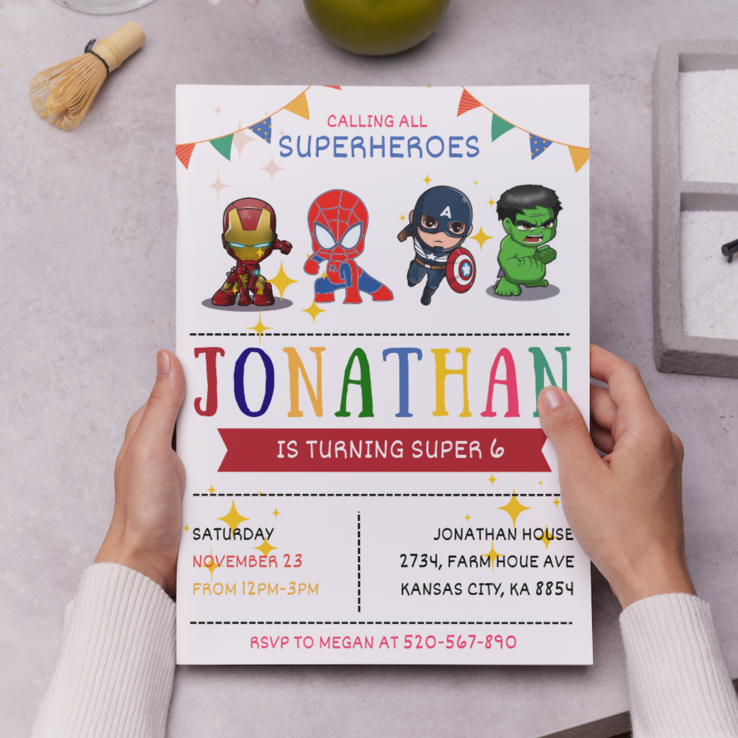 Superhero Birthday Invitation Template | Avengers Invite