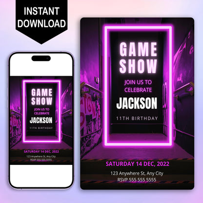 Game Show Birthday Invitation Template - CreativeRino