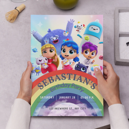 True and the Rainbow Kingdom Birthday Invitation Template - CreativeRino