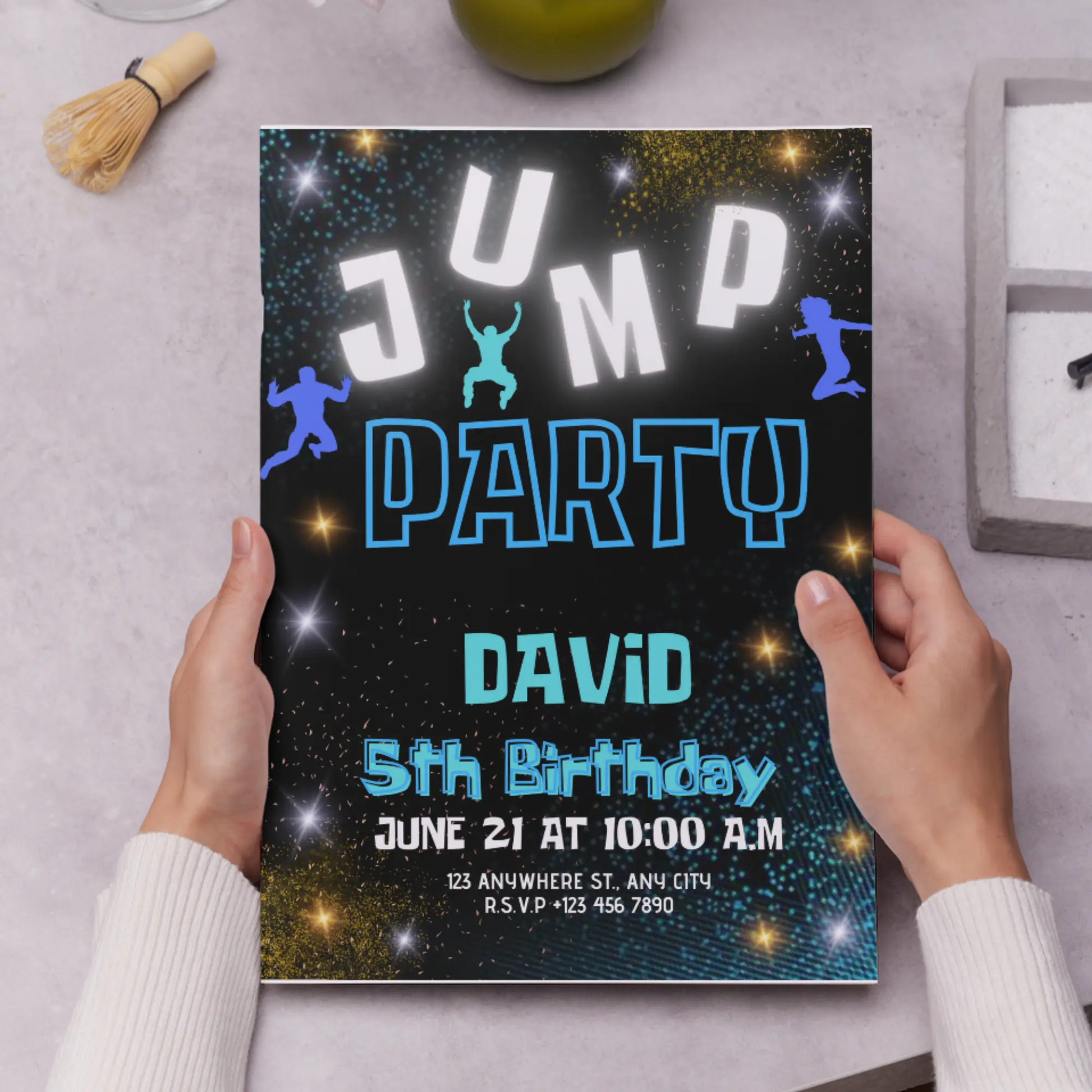 Jump Birthday Party Invitation Template - CreativeRino