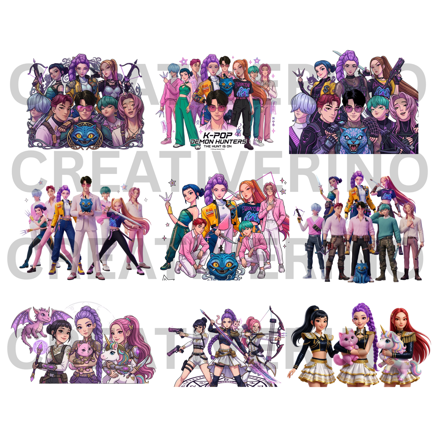 101 Kpop Demon Hunter PNG Bundle CreativeRino
