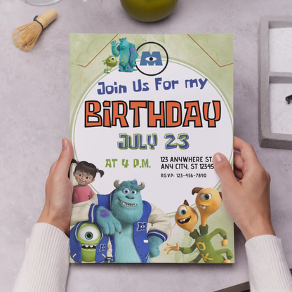 Monsters Inc Birthday Invitation Template - CreativeRino