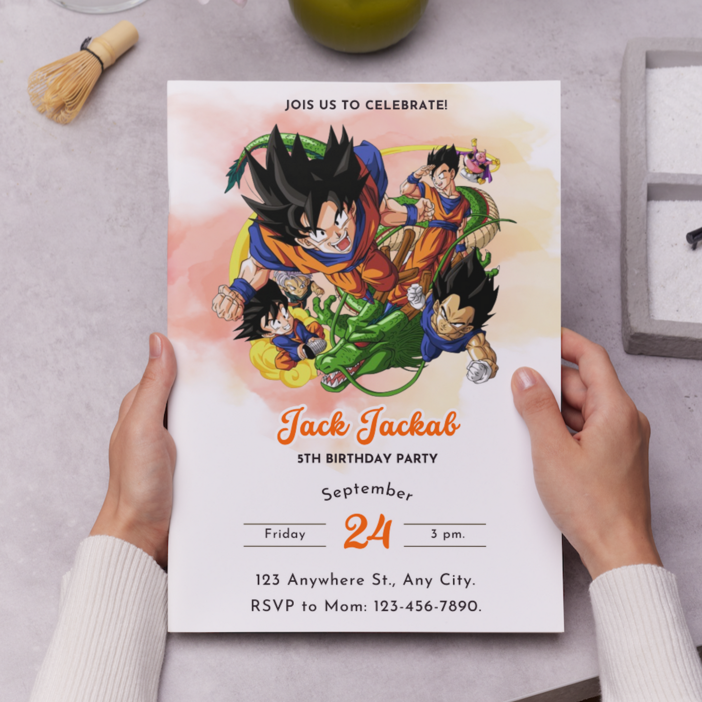 Dragon Ball Birthday Invitation Template