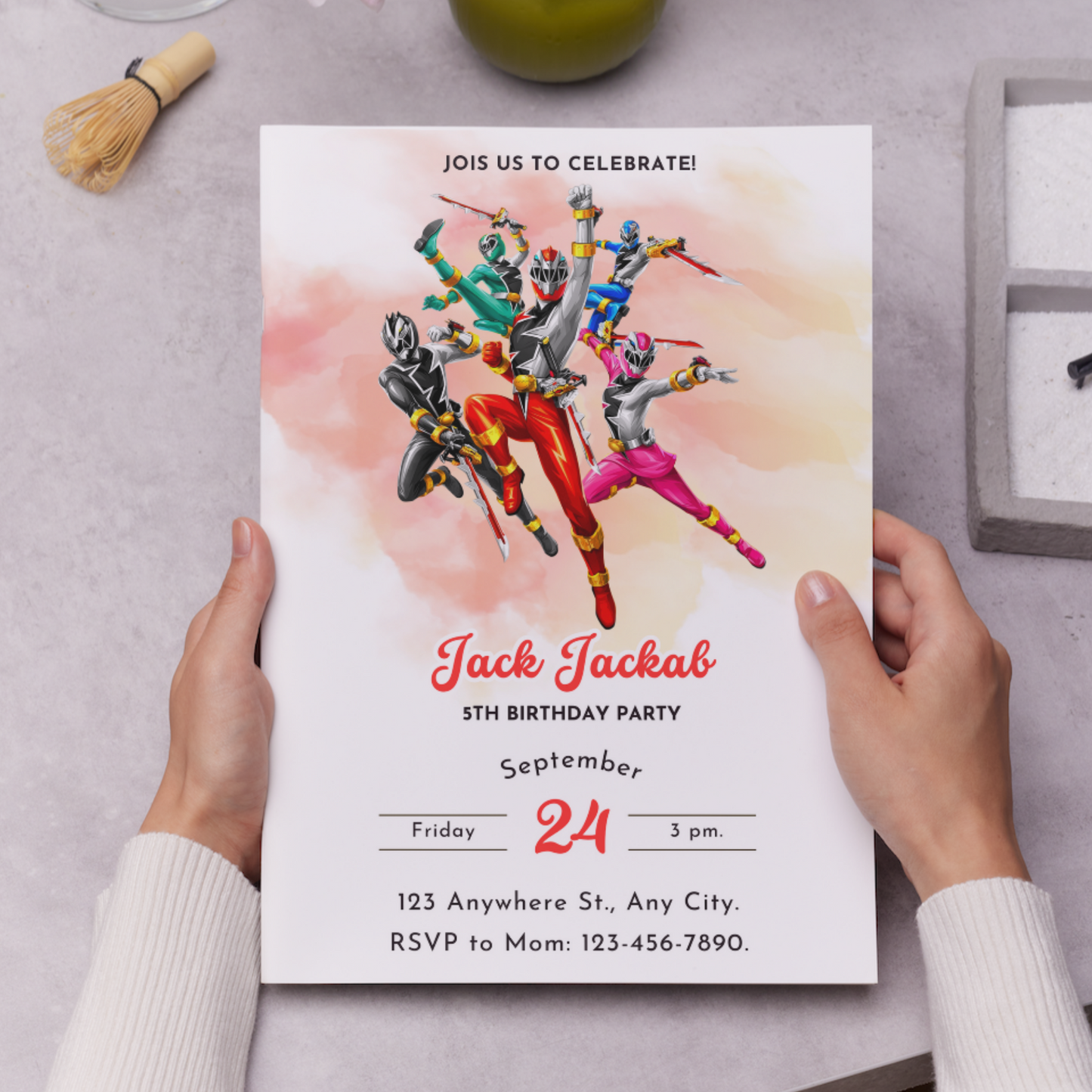 Power Rangers Birthday Invitation Template