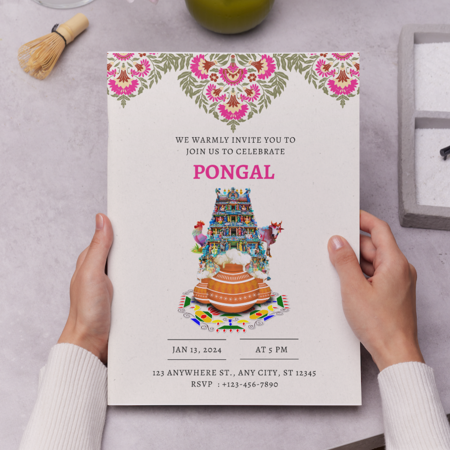 Pongal Invitation Template | Pongal Celebration Invite