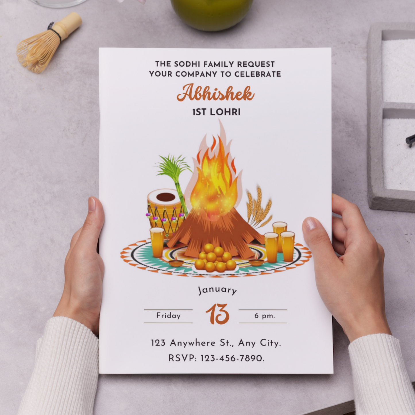 Lohri Invitation Template | Lohri Party Invite