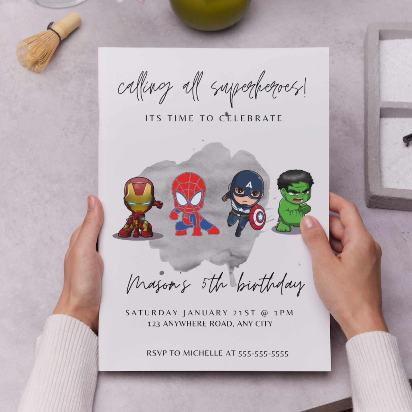 Marvel Avengers Birthday Invitation Template | Superhero Birthday Invite