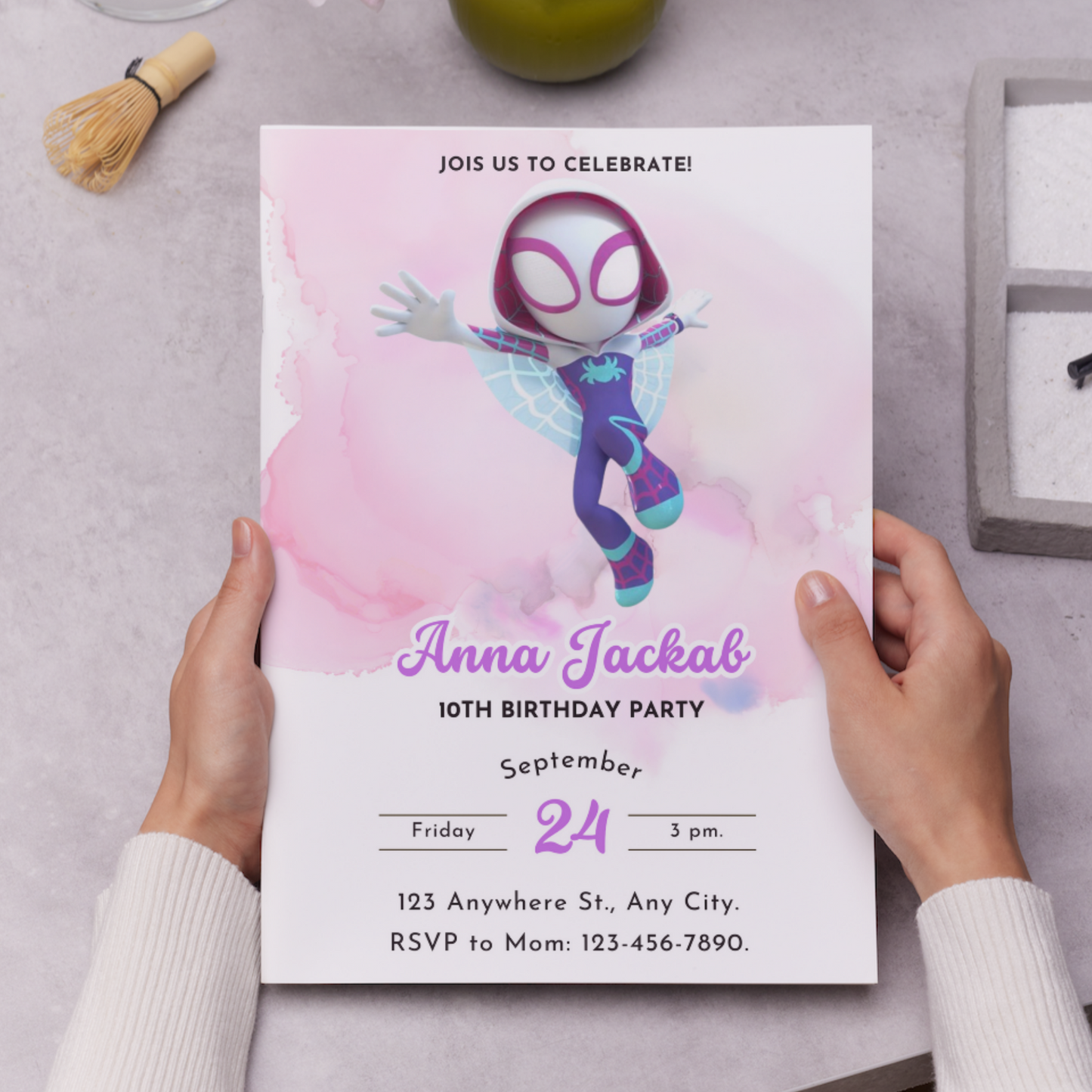 Ghost Spidey Birthday Invitation Template | Spidey and his Amazing Friends