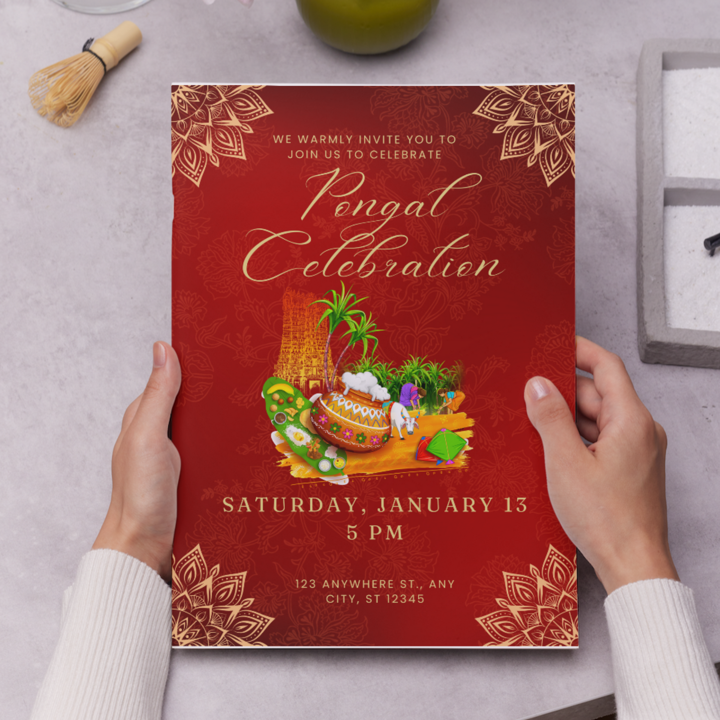 Pongal Invitation Template | Pongal Celebration Invite