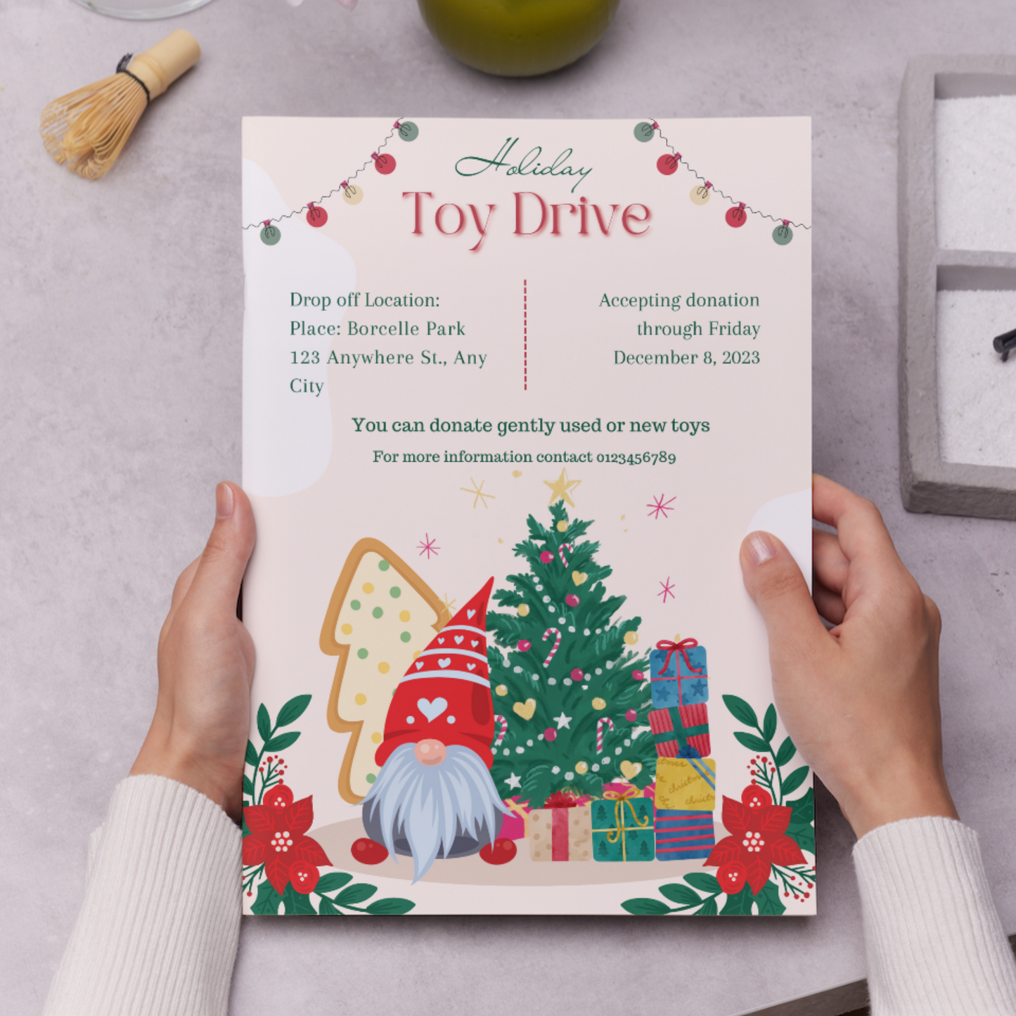 Christmas Toy Drive Flyer Template | Holiday Toy Drive Invitation