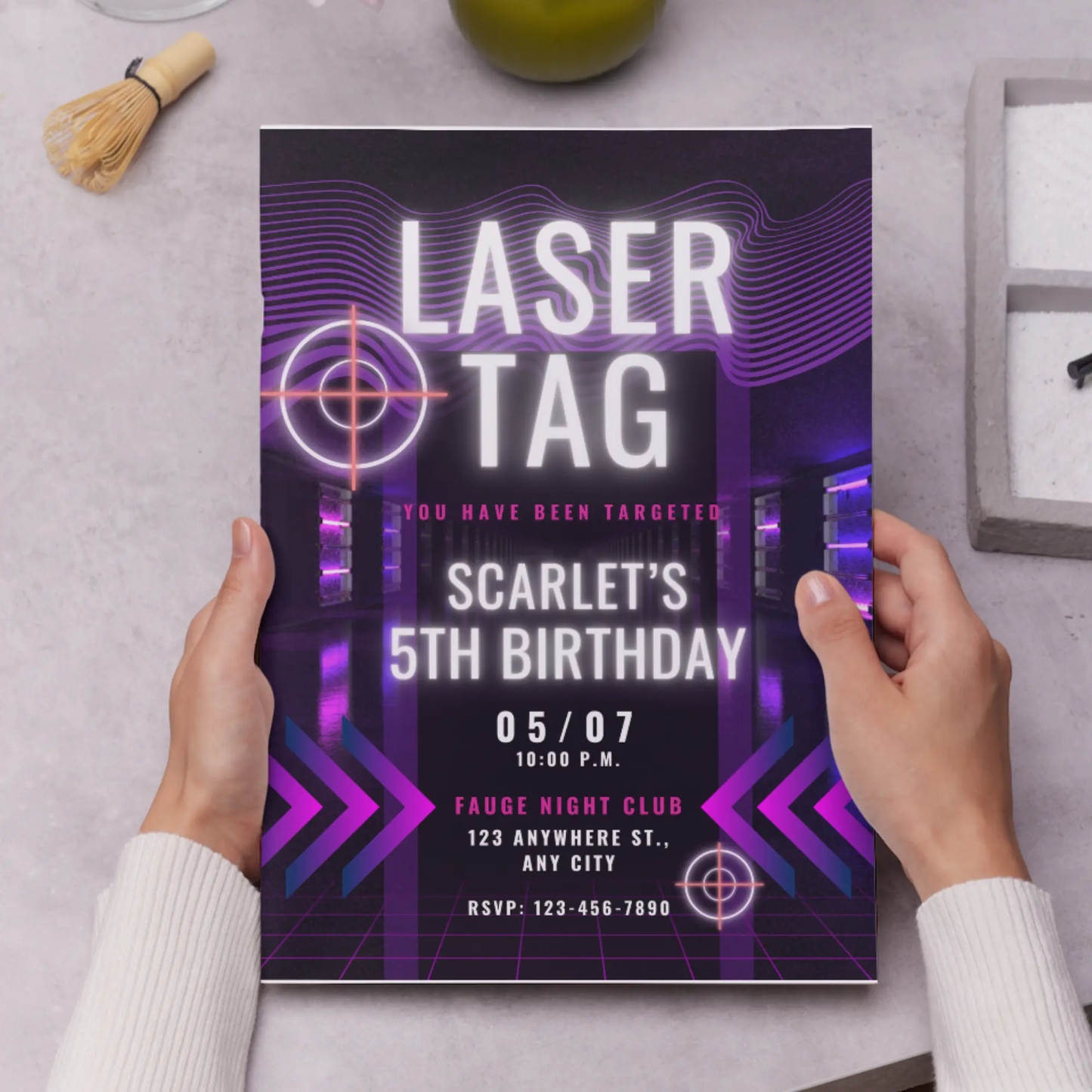 Laser Tag Gaming Birthday Invitation Template - CreativeRino