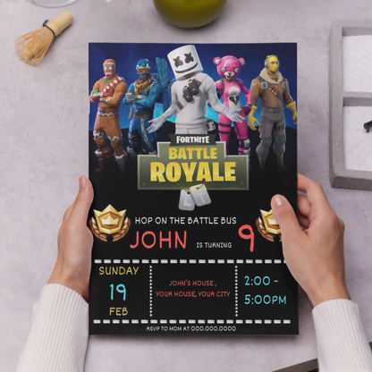 Fortnite Birthday Invitation Template | Battle Royale Invite - CreativeRino