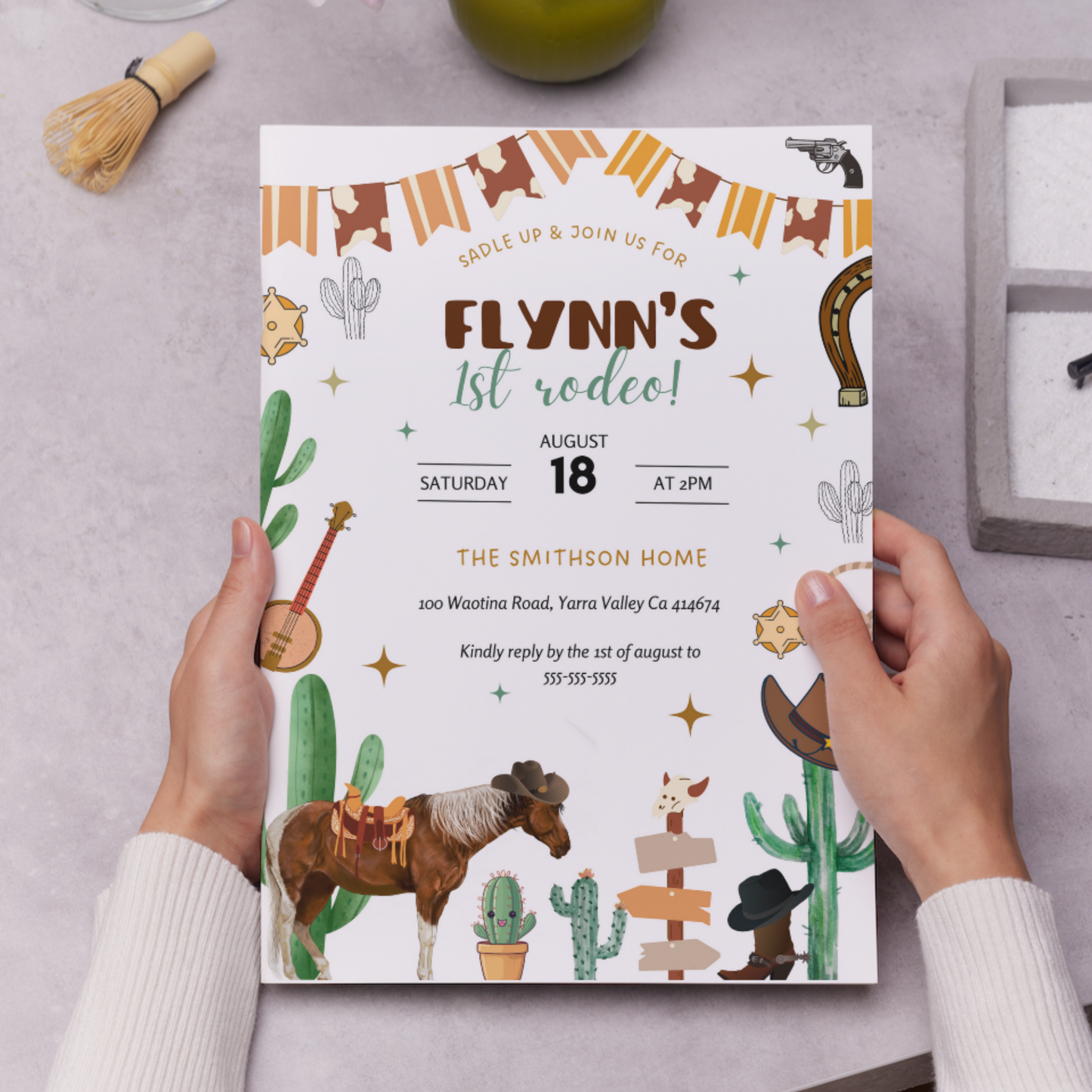 Rodeo Birthday Invitation Template | My First Rodeo Invite