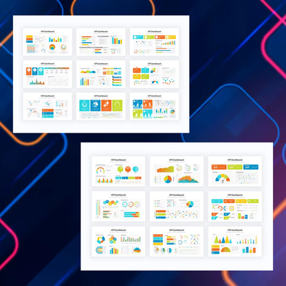 6 KPI Dashboard Keynote Presentation Template Bundle | Editable KPI Dashboard Template CreativeRino