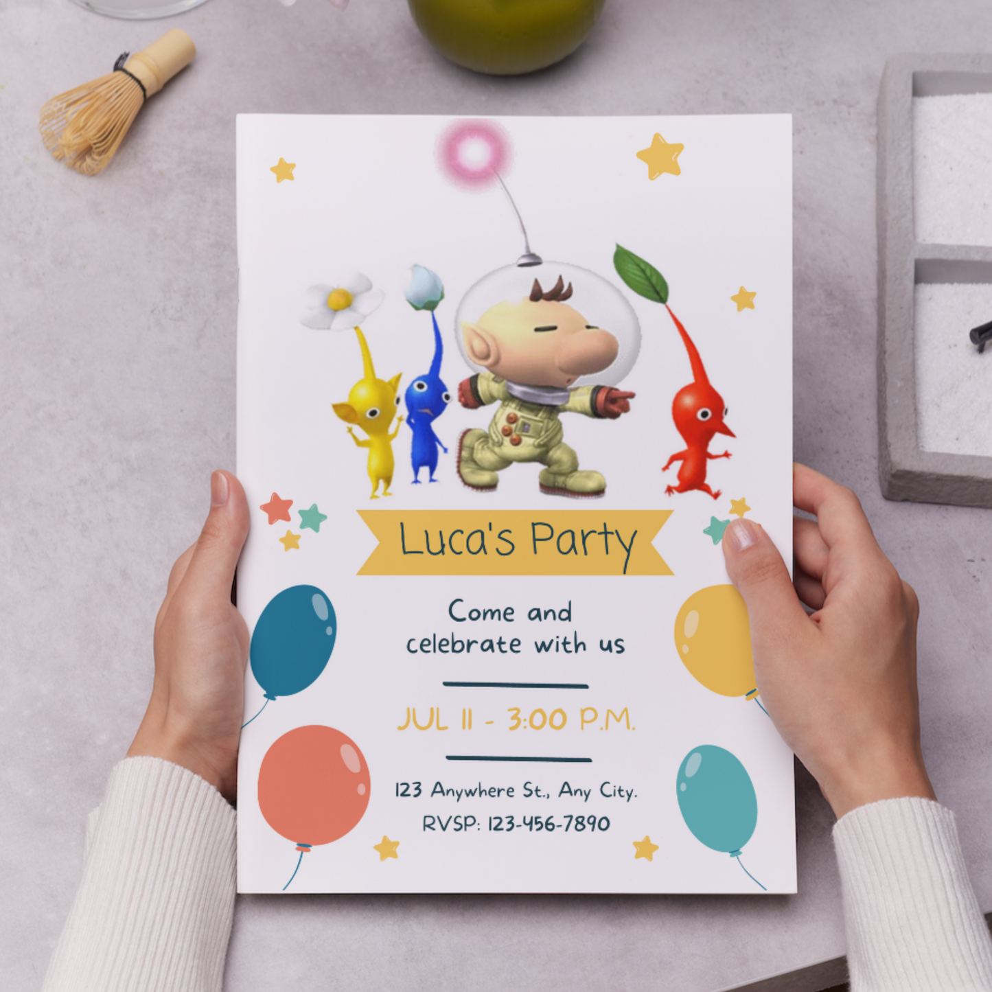 Pikmin Birthday Invitation Template