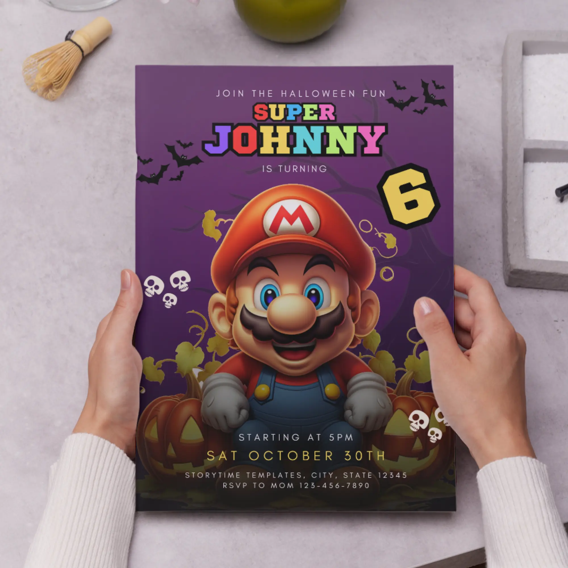 Super Mario Birthday Invitation Template - CreativeRino