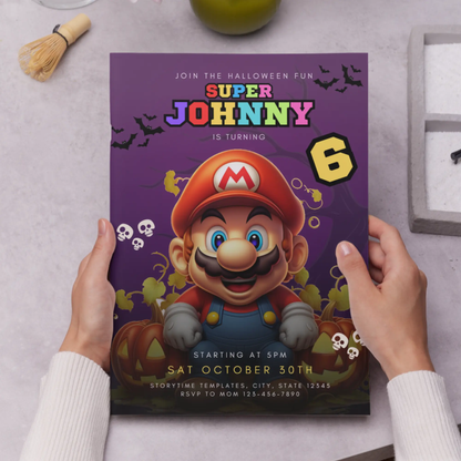 Super Mario Birthday Invitation Template - CreativeRino