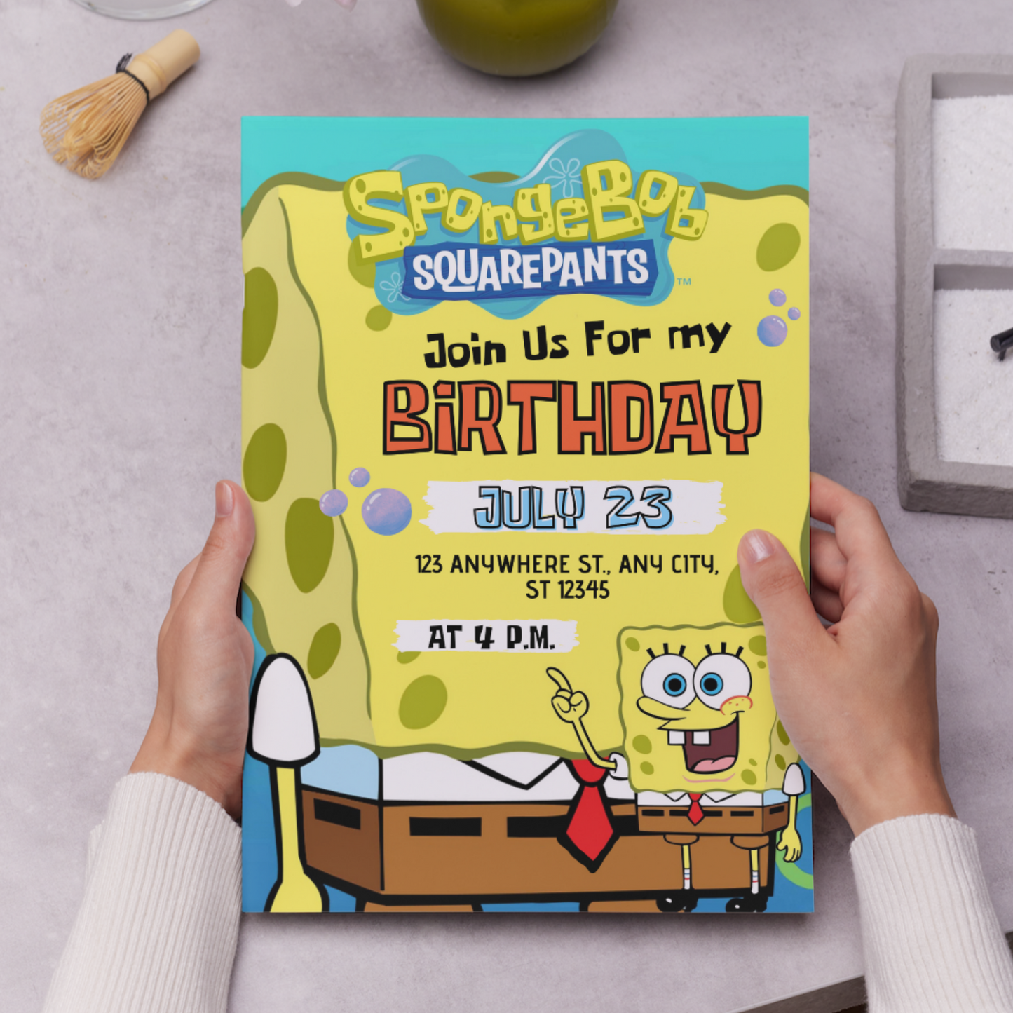 SpongeBob SquarePants Birthday Invitation Template