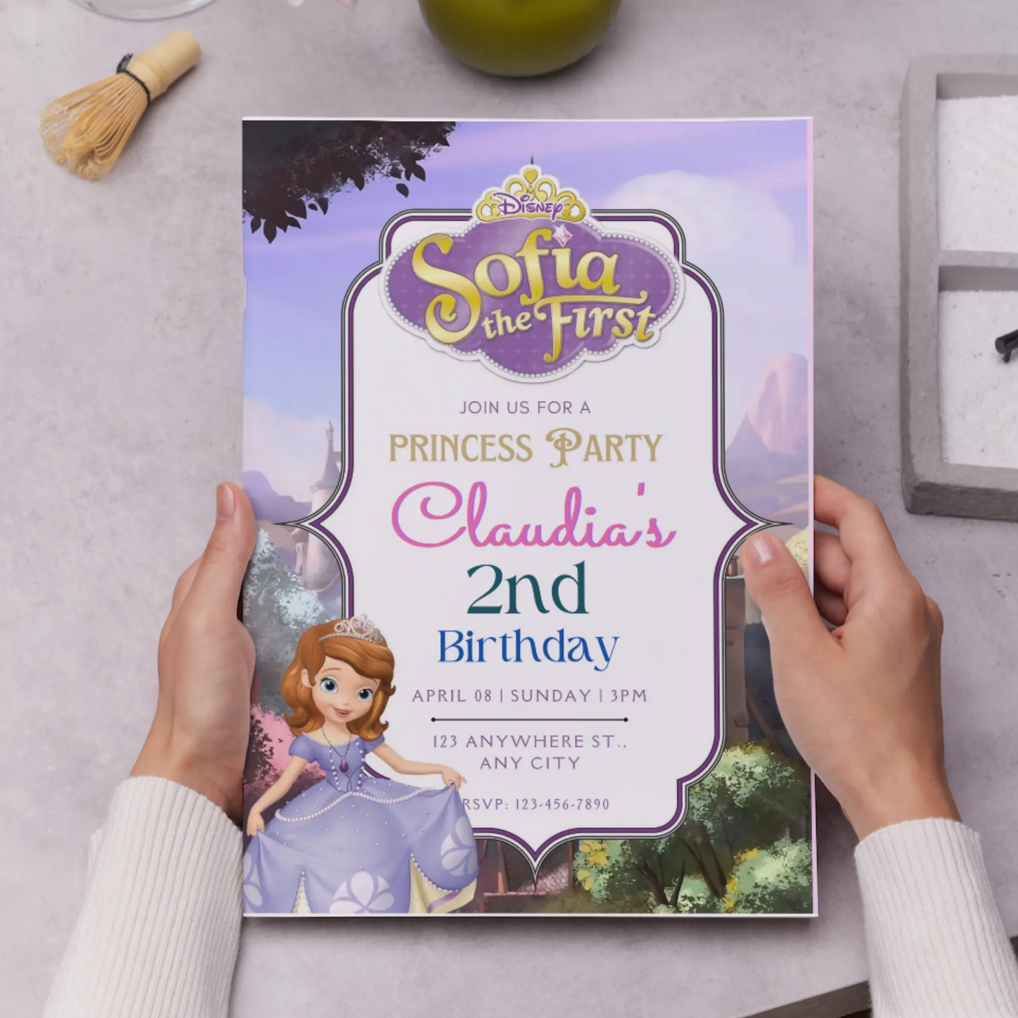 Sofia the First Birthday Invitation Template - CreativeRino