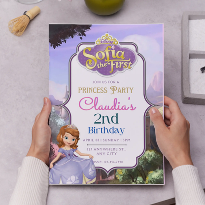Sofia the First Birthday Invitation Template - CreativeRino