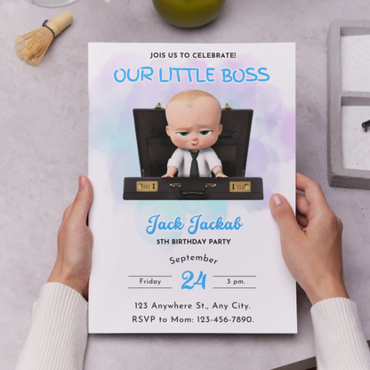 Boss Baby Birthday Invitation Template - CreativeRino