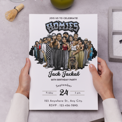 Cholo Homies Birthday Invitation Template - CreativeRino
