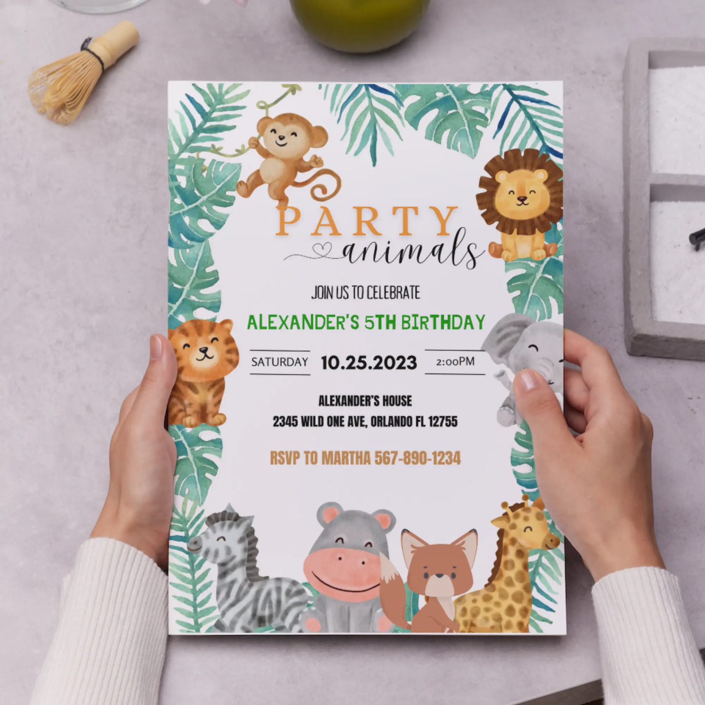 Wild One Animals Birthday Invitation Template - CreativeRino