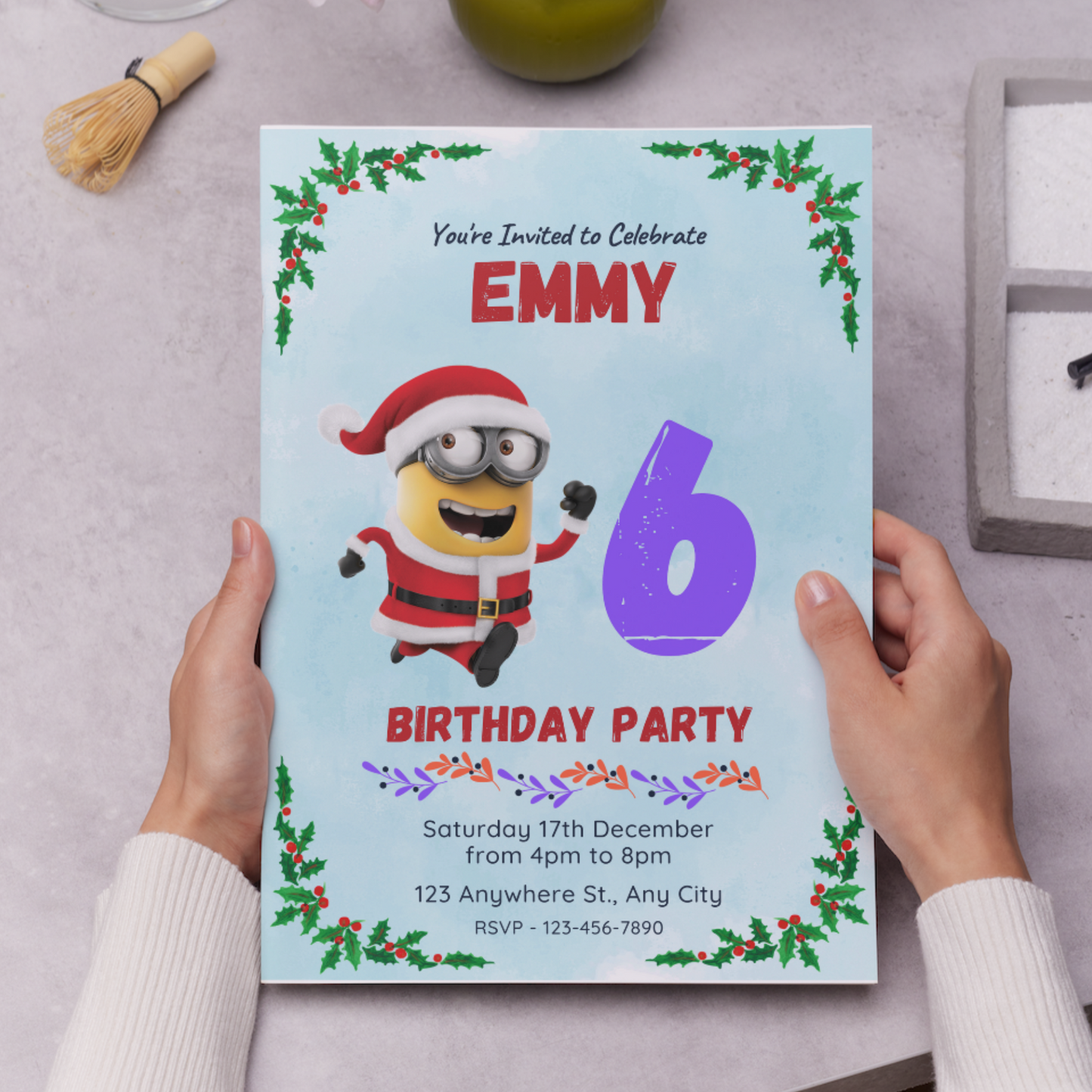 Minions Christmas Birthday Invitation Template