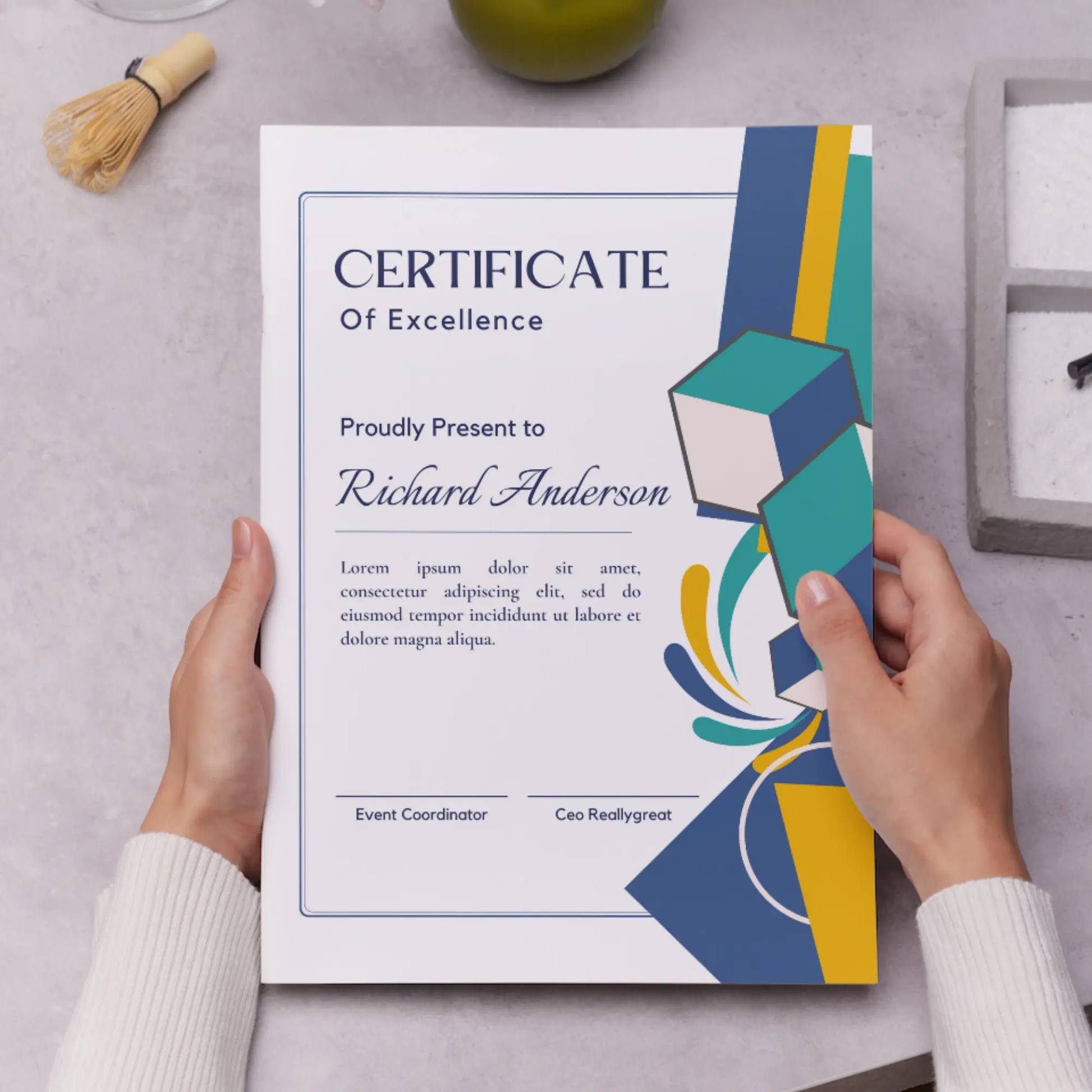 Certificate of Excellence Template | Excellence Certificate - CreativeRino
