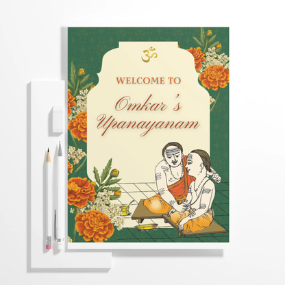Upanayanam Ceremony Sign Template | Janeau Thread Ceremony Welcome Sign - CreativeRino