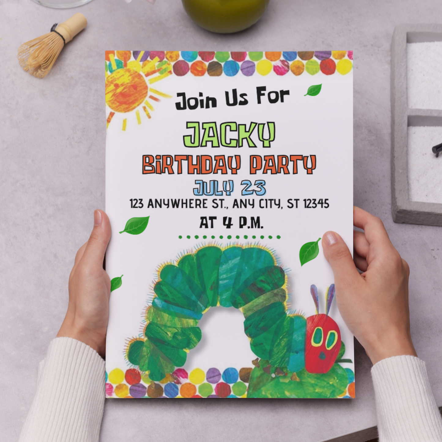 Very Hungry Caterpillar Birthday Invitation Template