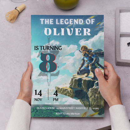 Zelda Birthday Invitation Template | The Legend of Zelda Invite - CreativeRino
