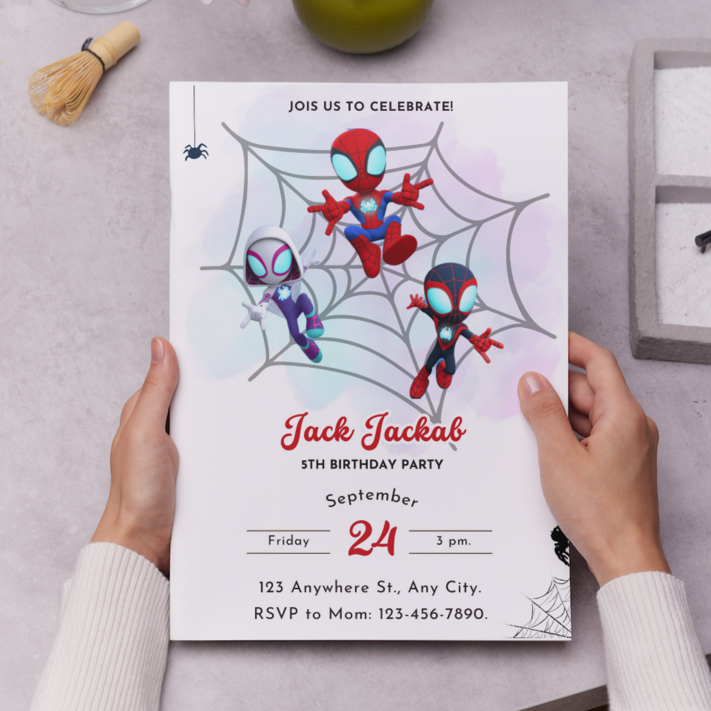 Spidey and his Amazing Friends Birthday Invitation Template