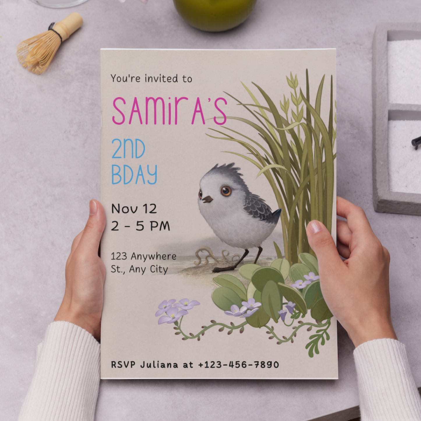 Bird Birthday Invitation Template