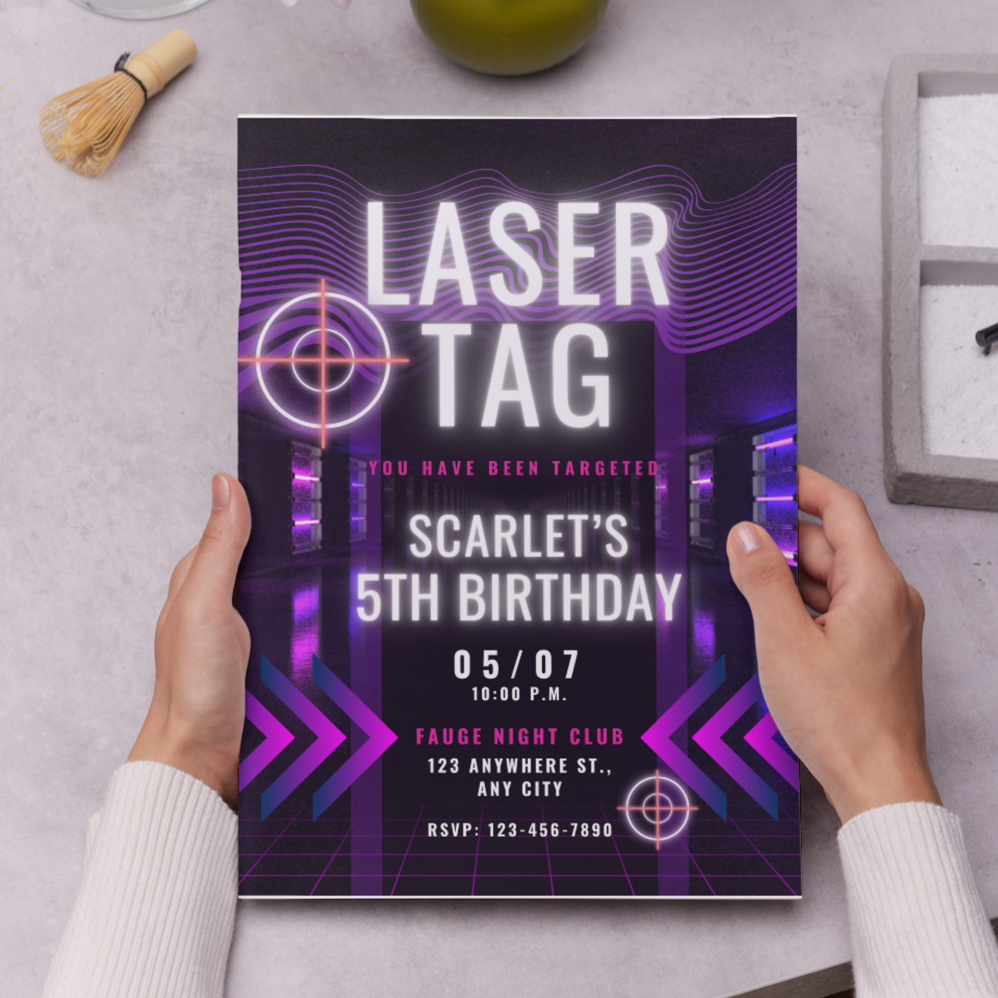 Laser Tag Gaming Birthday Invitation Template