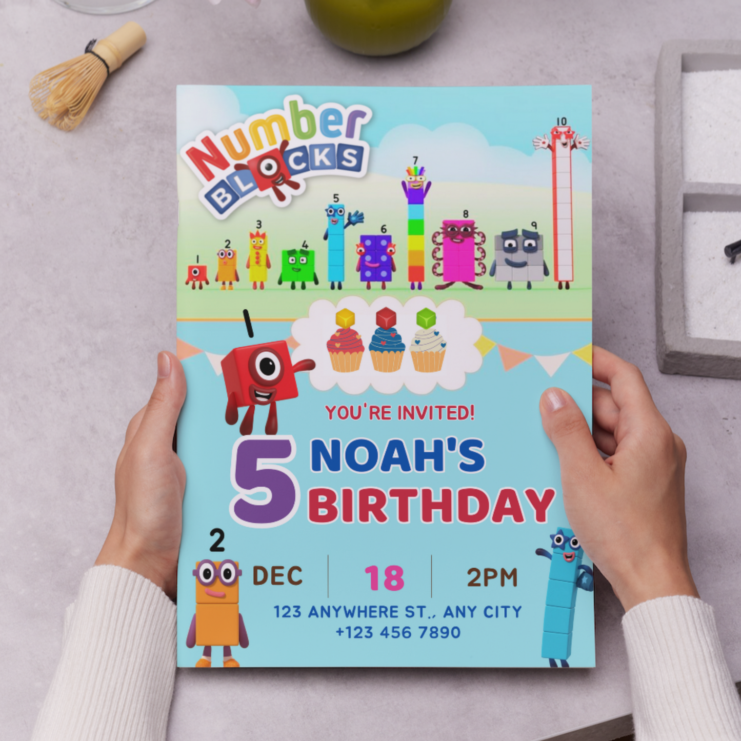 Numberblocks Birthday Invitation Template