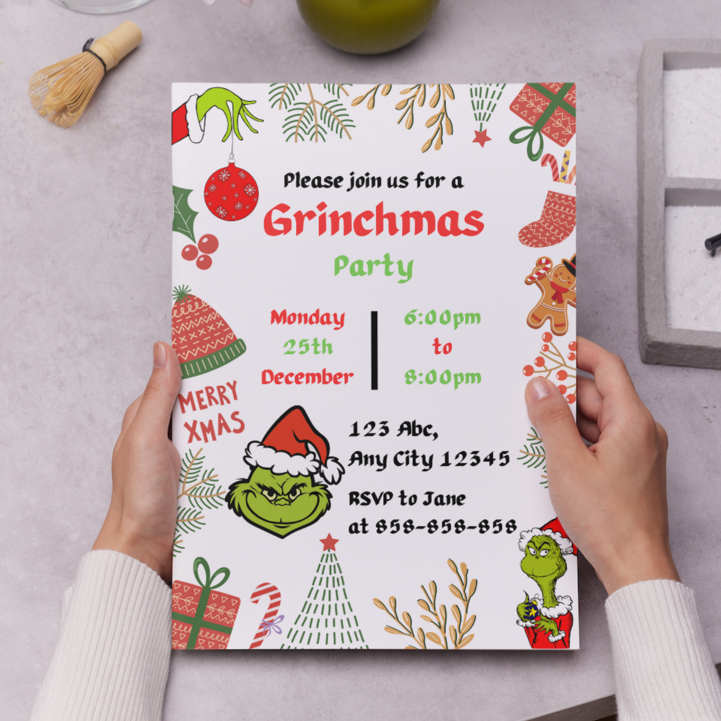 Grinchmas Christmas Invitation Template | Grinch Invite