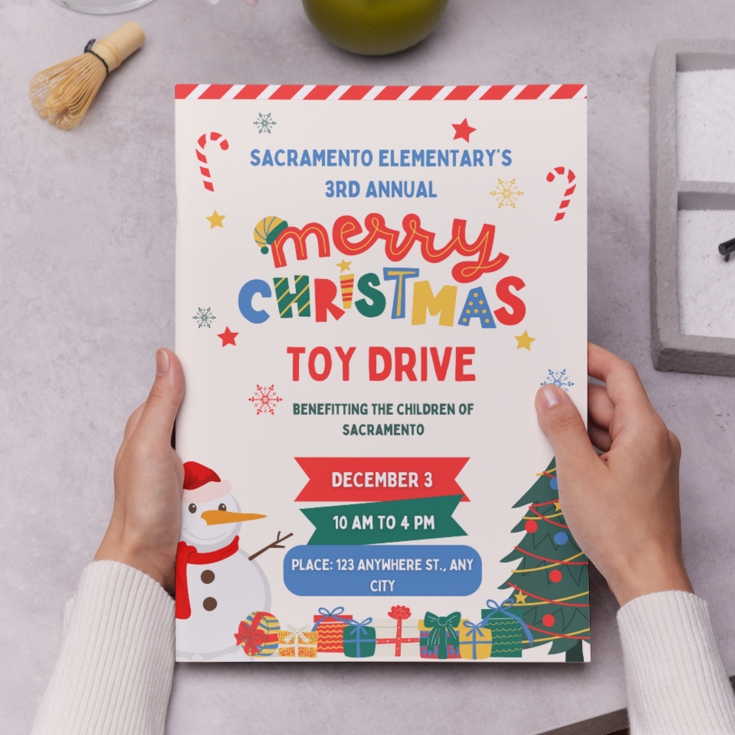 Merry Christmas Toy Drive Flyer Template | Toy Drive Invitation